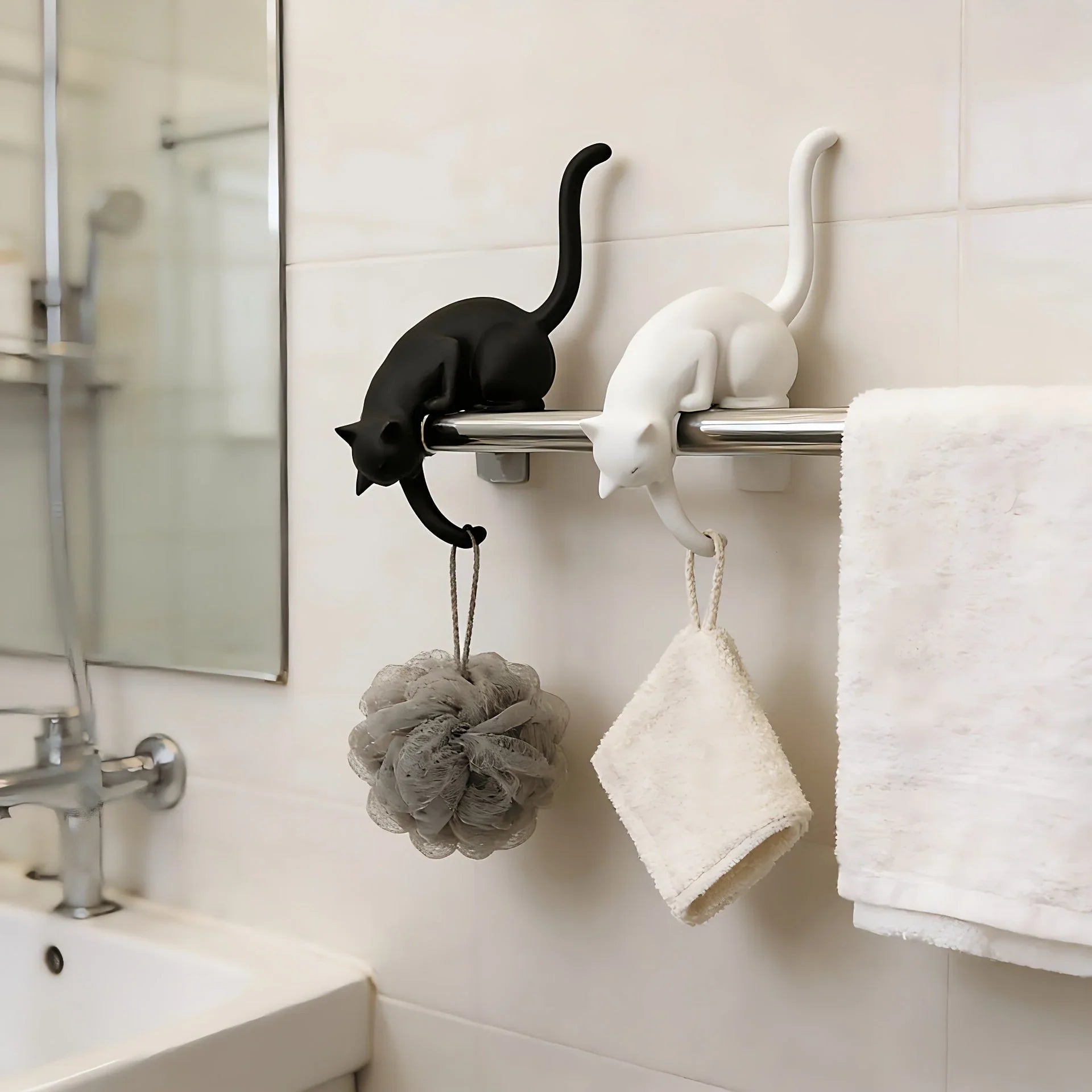 Space-Saving Cute Cat Hook Shelf Decor for Organized Storage
