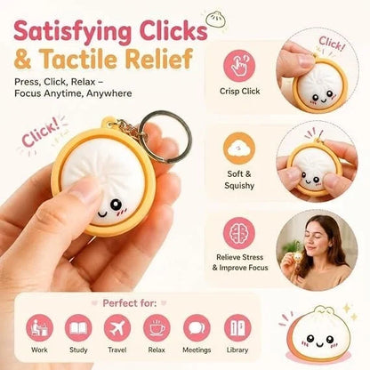 Purpose-Built Cute Dumpling Pressable Fidget Keychain – Adorable