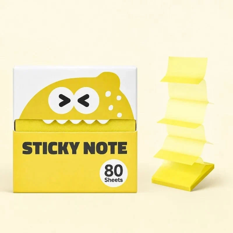 Transparent Pull-Out Sticky Notes, 12 Boxes with 960 Sheets Total