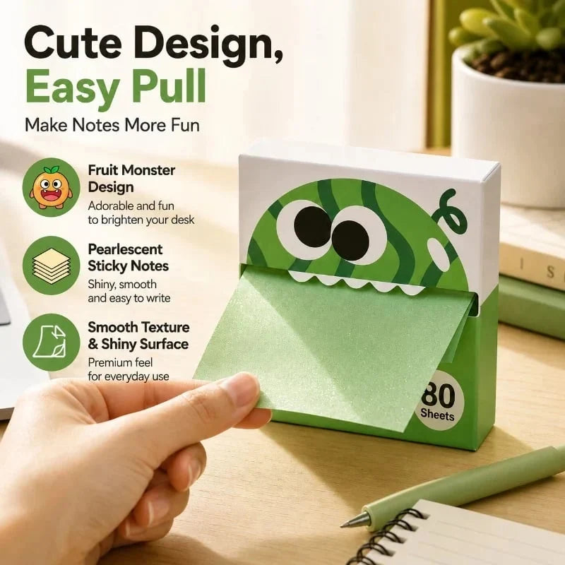 Transparent Pull-Out Sticky Notes, 12 Boxes with 960 Sheets Total