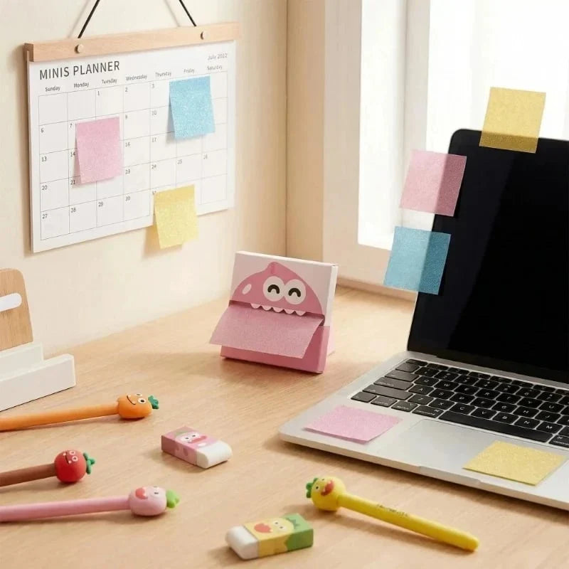 Transparent Pull-Out Sticky Notes, 12 Boxes with 960 Sheets Total