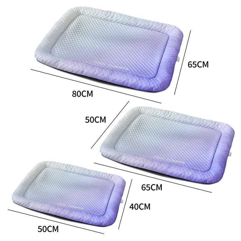 Pet-Friendly Ice Silk Pet Cooling Mat – Breathable Summer Cooling Bed