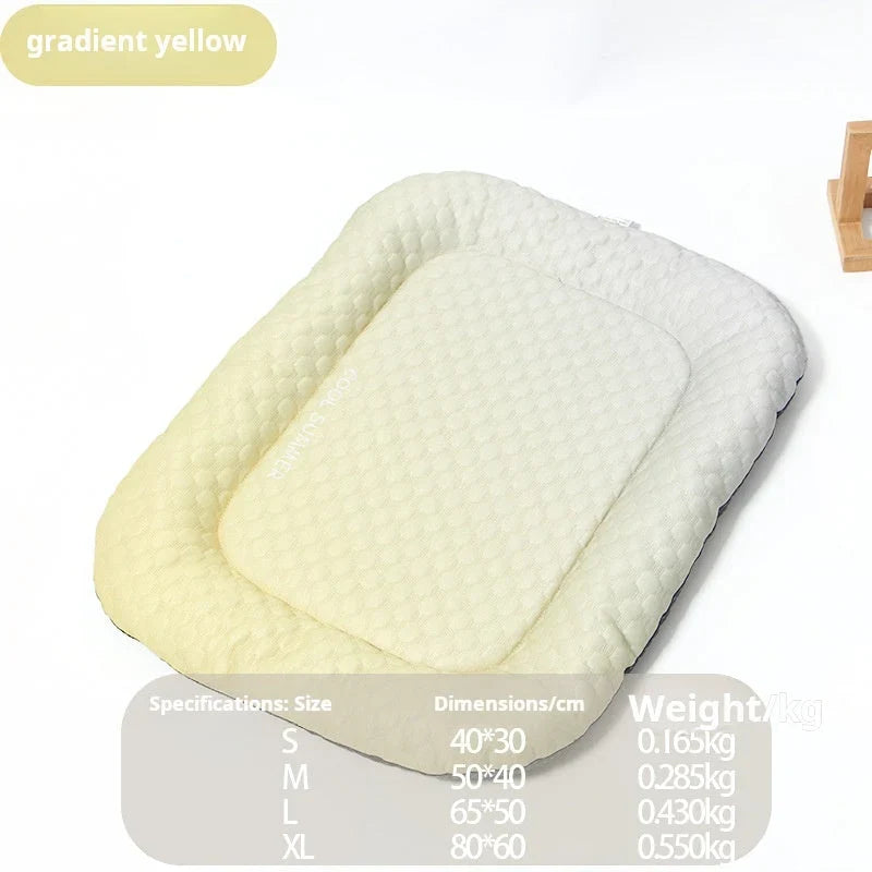 Pet-Friendly Ice Silk Pet Cooling Mat – Breathable Summer Cooling Bed