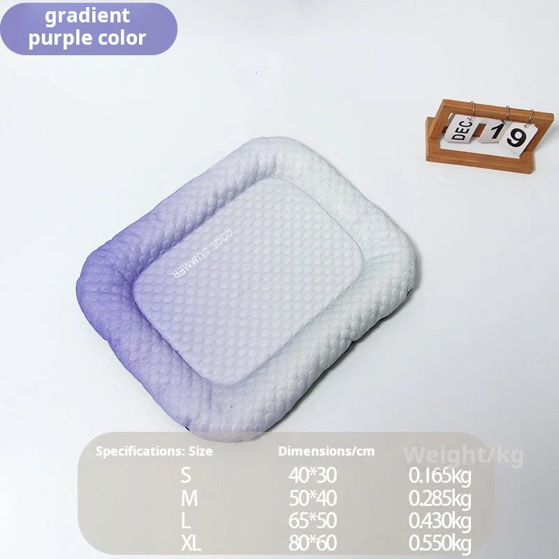 Pet-Friendly Ice Silk Pet Cooling Mat – Breathable Summer Cooling Bed
