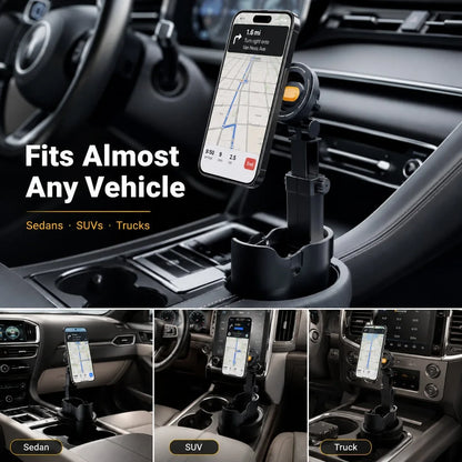 Vehicle-Ready Car Cup Holder Phone Mount – 360° adjustable, strong