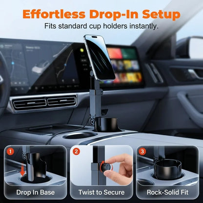 Vehicle-Ready Car Cup Holder Phone Mount – 360° adjustable, strong