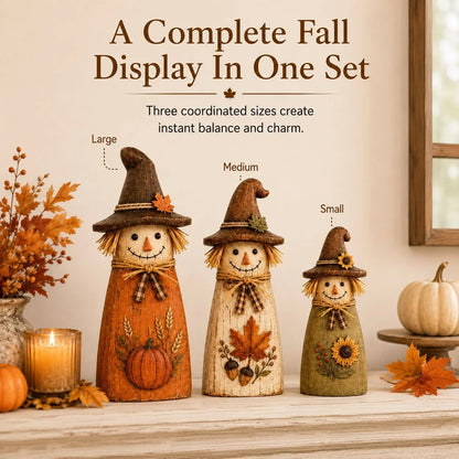 Vehicle-Ready Hand-Carved Vintage Scarecrow Fall Decor