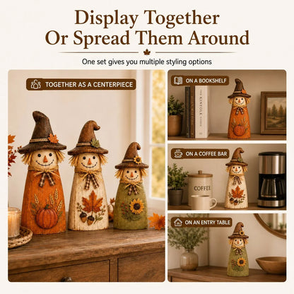 Vehicle-Ready Hand-Carved Vintage Scarecrow Fall Decor