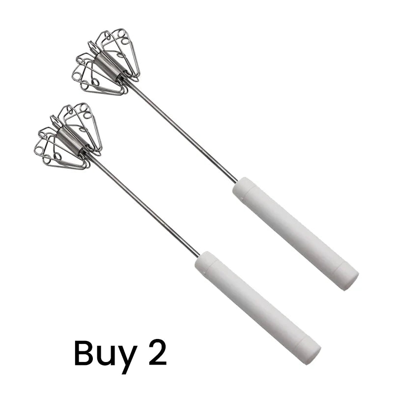 Stainless Steel Semi-Automatic Handheld Egg Whisk Tool