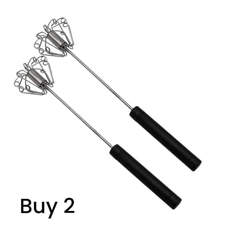 Stainless Steel Semi-Automatic Handheld Egg Whisk Tool
