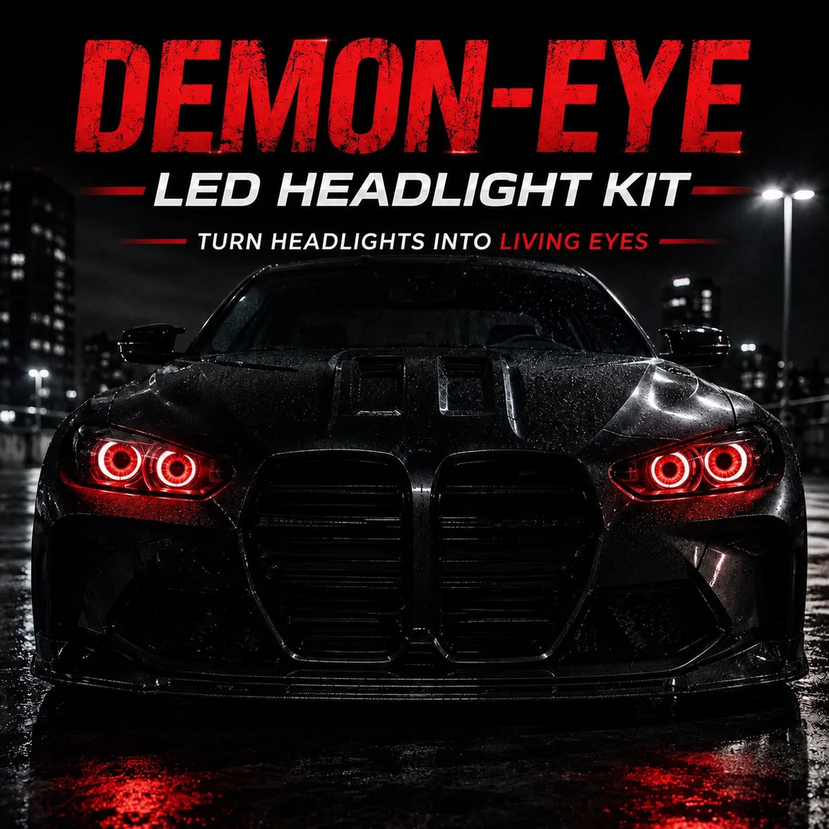 Decorative Demon-Eye LED Headlight Kit-2 pcs for Focused Lighting