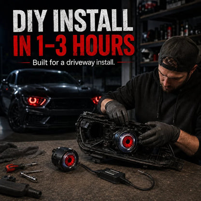 Decorative Demon-Eye LED Headlight Kit-2 pcs for Focused Lighting