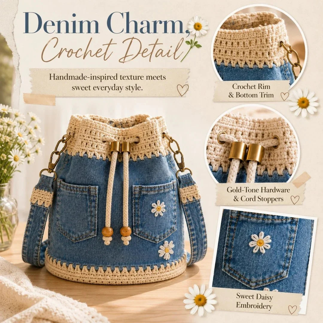 Space-Saving Top Back-to-School Picks - Denim Crochet Bucket