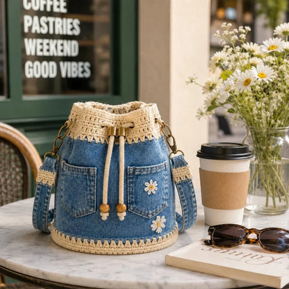 Space-Saving Top Back-to-School Picks - Denim Crochet Bucket