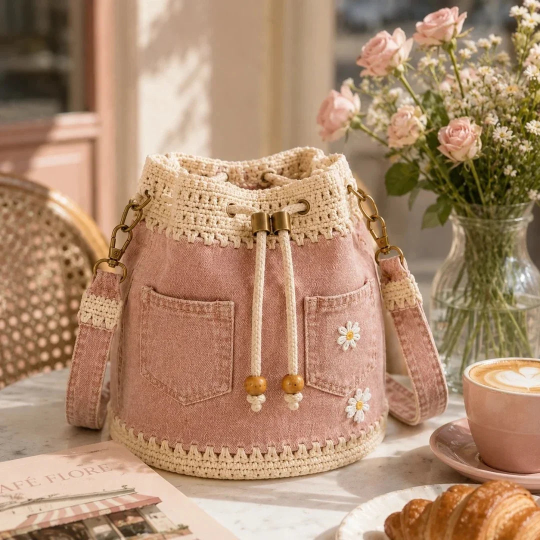 Space-Saving Top Back-to-School Picks - Denim Crochet Bucket