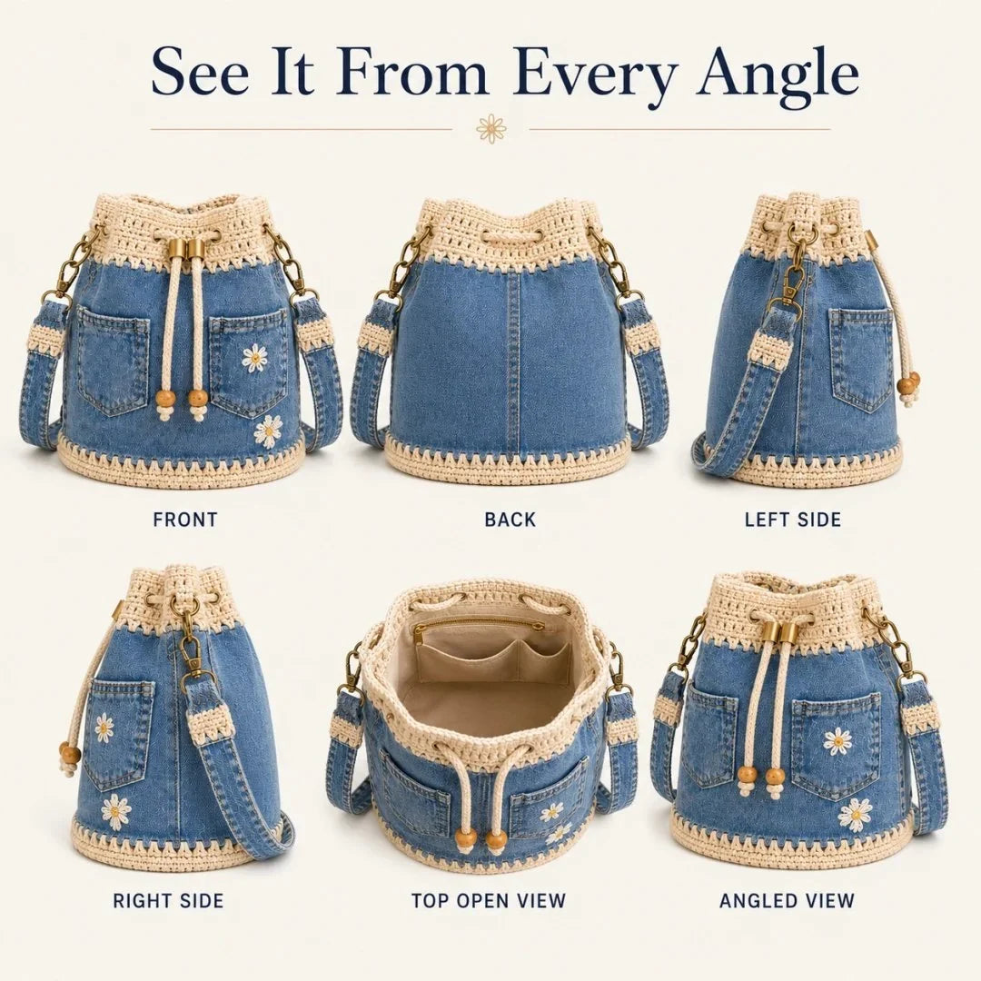 Space-Saving Top Back-to-School Picks - Denim Crochet Bucket