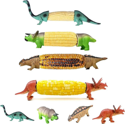 Space-Saving Dinosaur Corn Holders – Steel Prongs for Tidy Storage