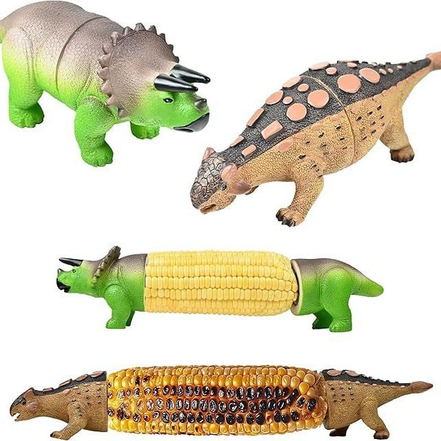 Space-Saving Dinosaur Corn Holders – Steel Prongs for Tidy Storage