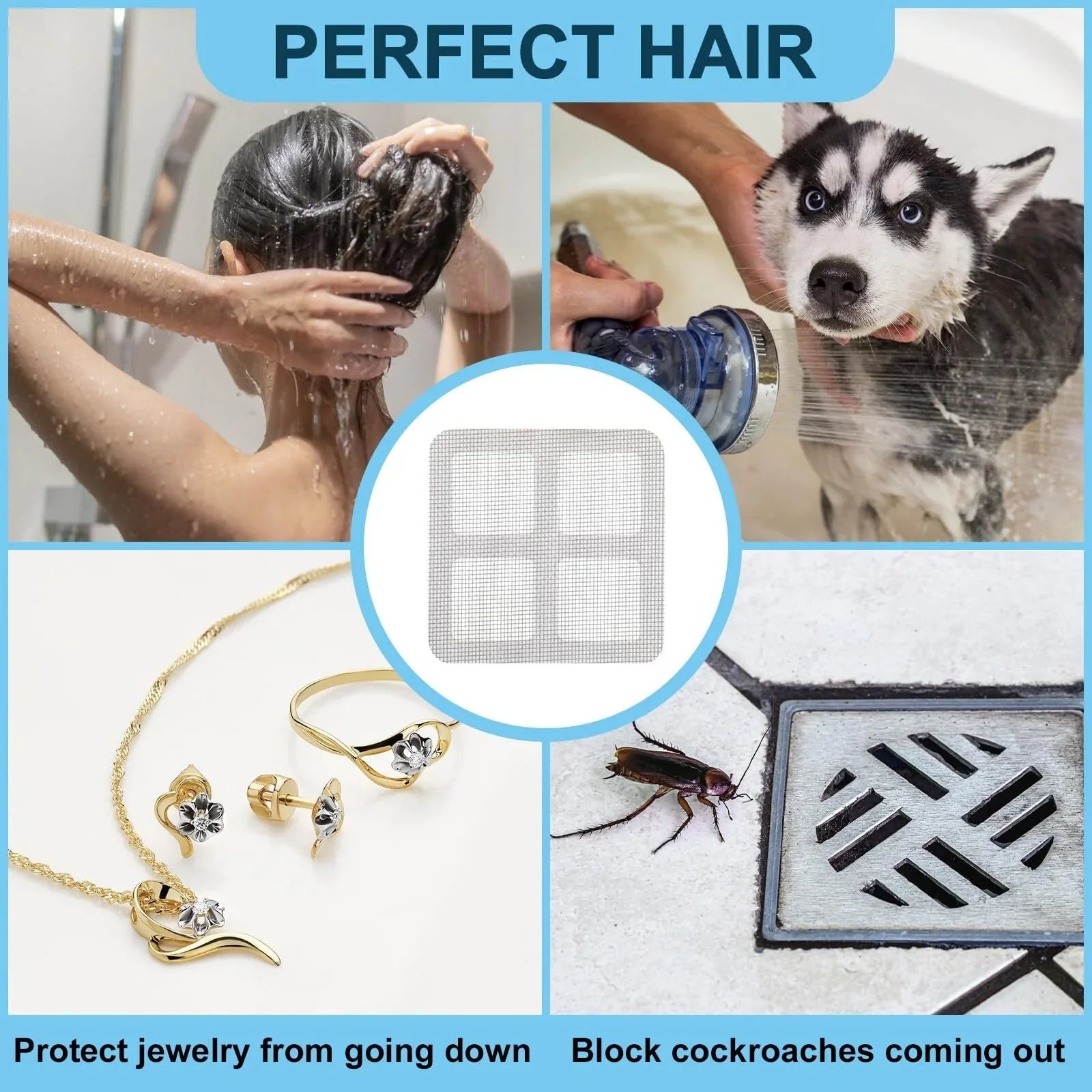 Task-Ready Disposable Drain Hair Catcher Mesh Stickers for Home Upkeep