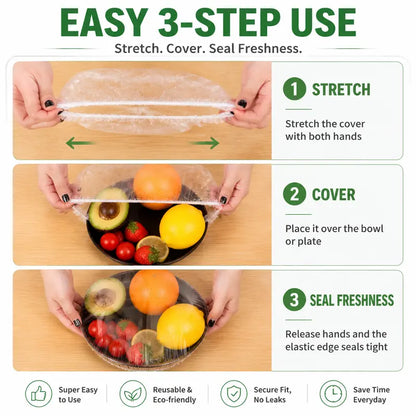 100 Elastic Covers for Quick Bowl and Plate Storage