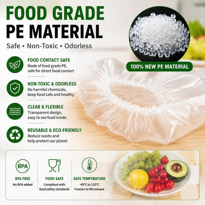 100 Elastic Covers for Quick Bowl and Plate Storage
