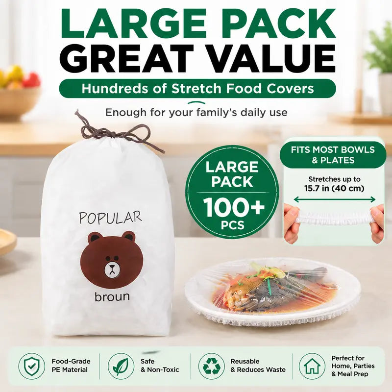100 Elastic Covers for Quick Bowl and Plate Storage