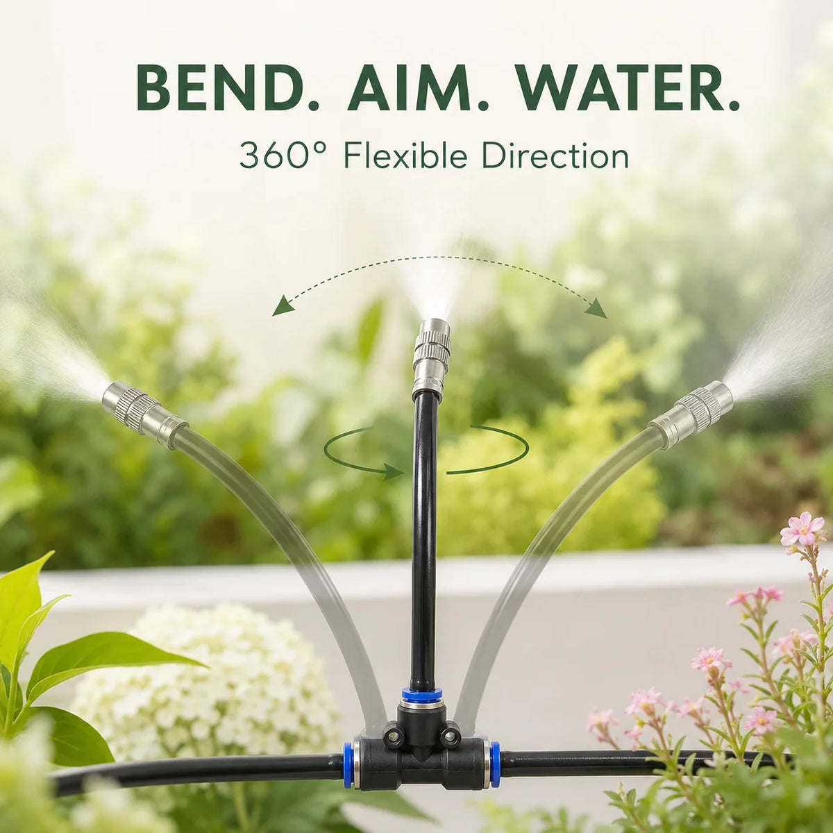 Adjustable 360° Mist-Line Watering System for Garden Plants