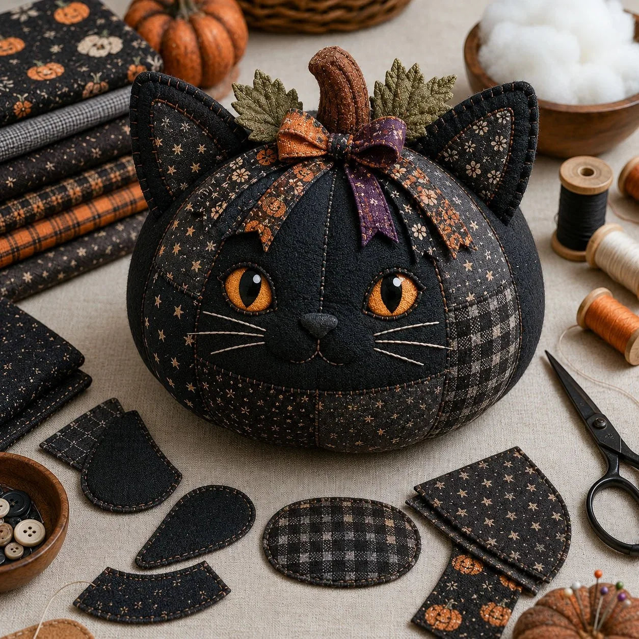Make-Your-Own Pumpkin Animal Sewing Set for Autumn Crafting