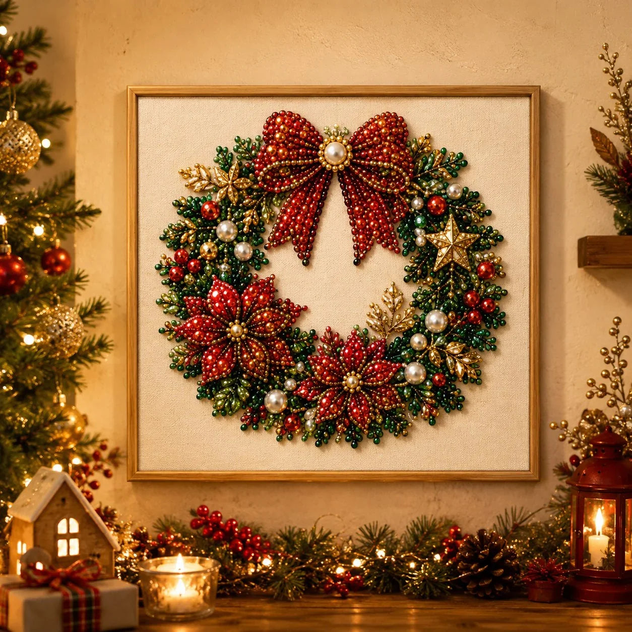 Framed Pearl Mosaic Craft Kit Designed for First-Time Makers