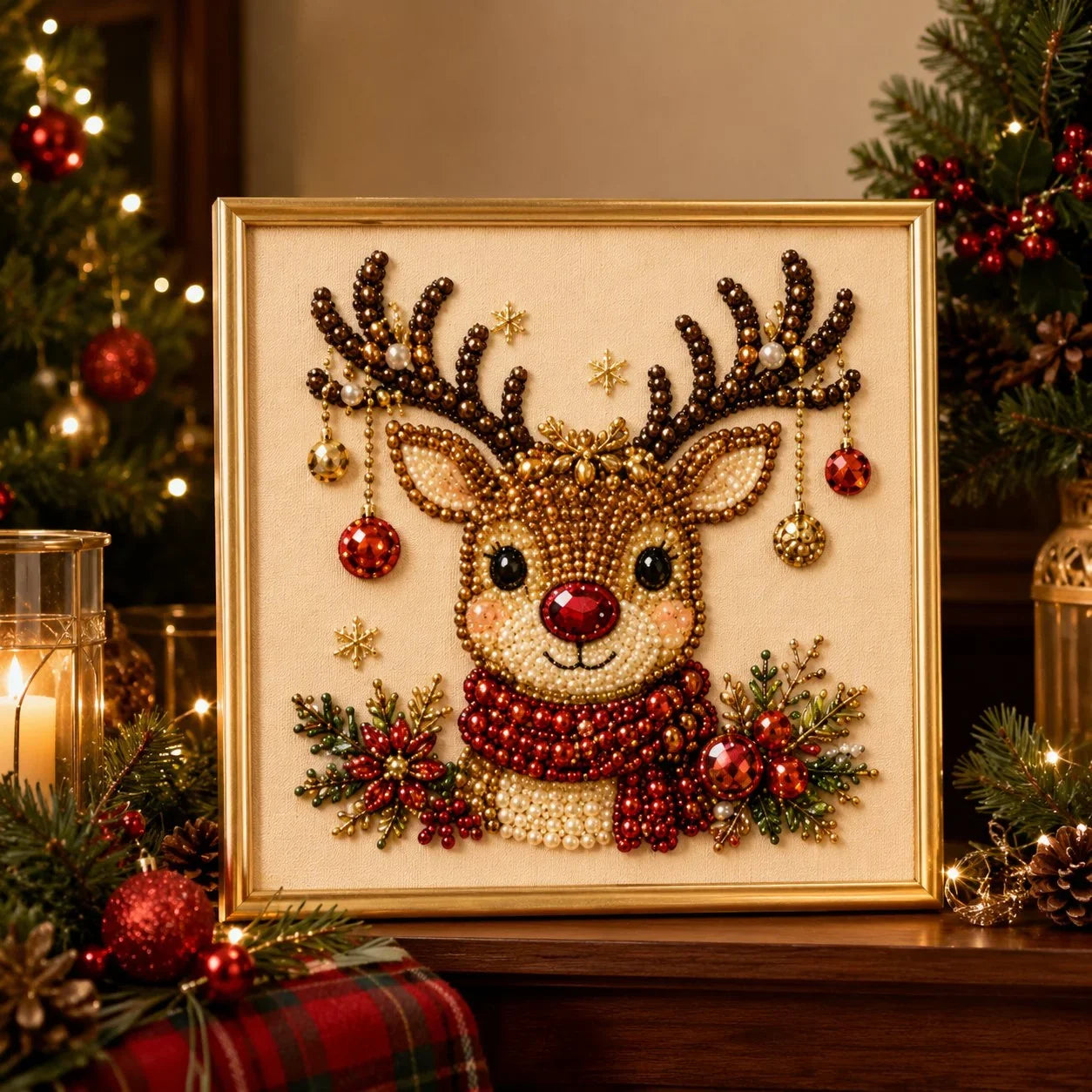 Framed Pearl Mosaic Craft Kit Designed for First-Time Makers