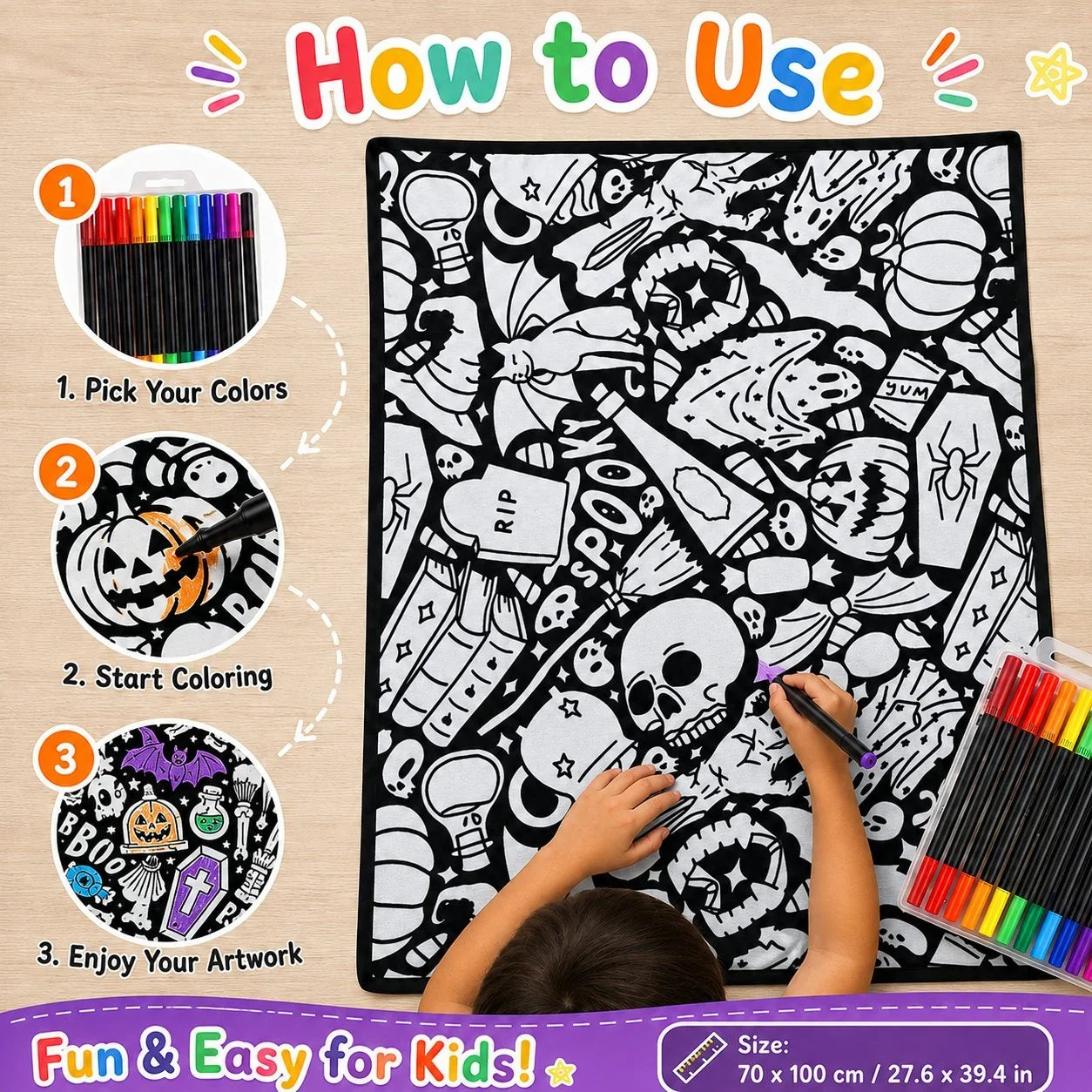 Purpose-Built DIY Doodle Blanket – Color, Create & Make It Uniquely