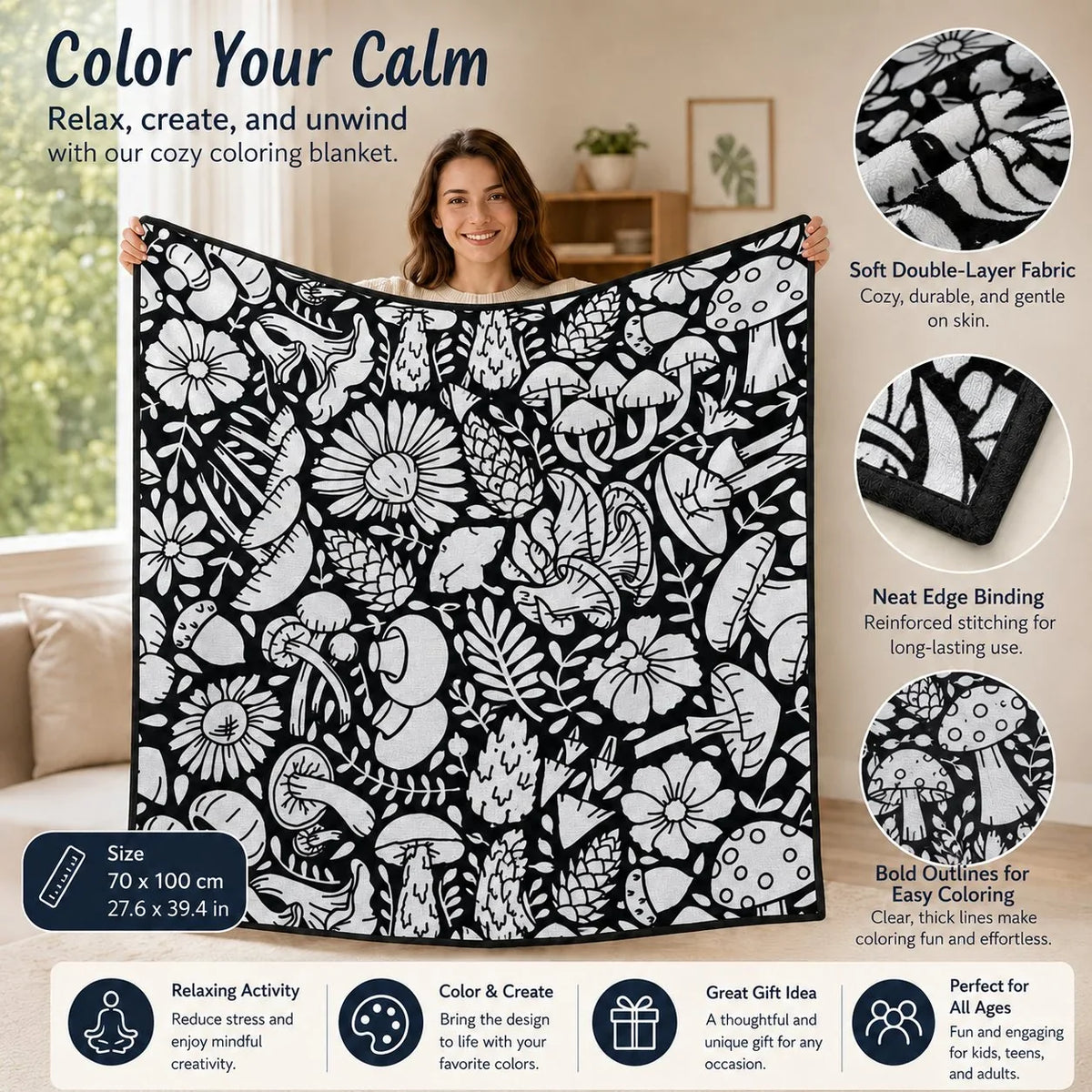 Purpose-Built DIY Doodle Blanket – Color, Create & Make It Uniquely