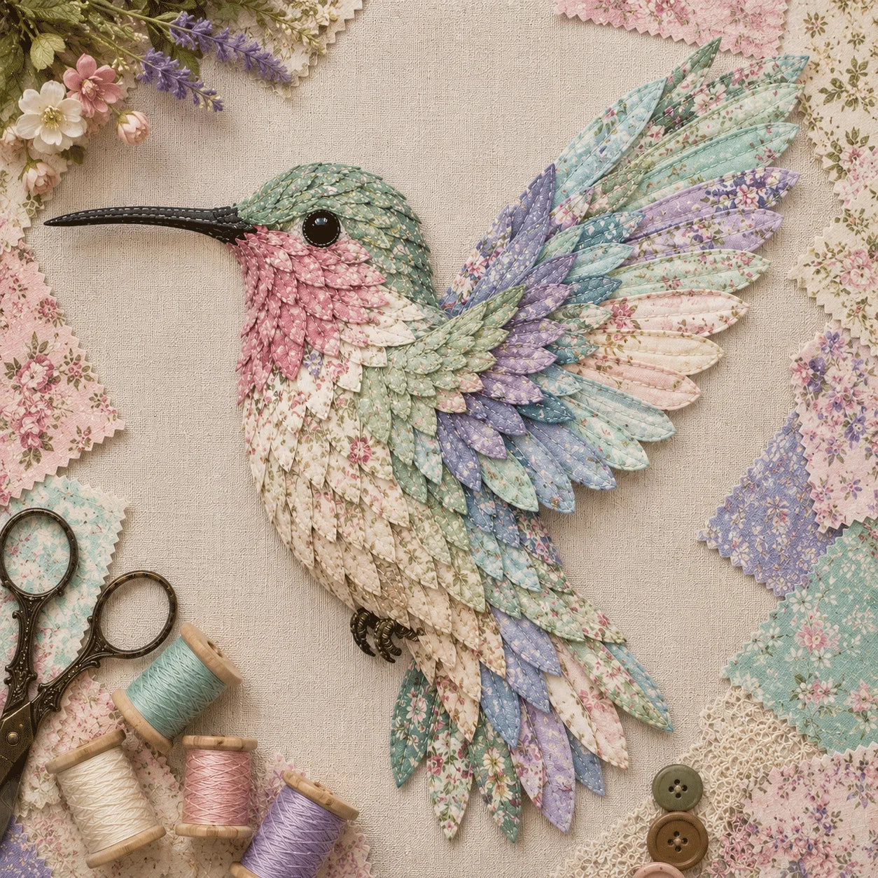 Hands-On Beginner Friendly 3D Patchwork Bird DIY Craft Kit – Create a