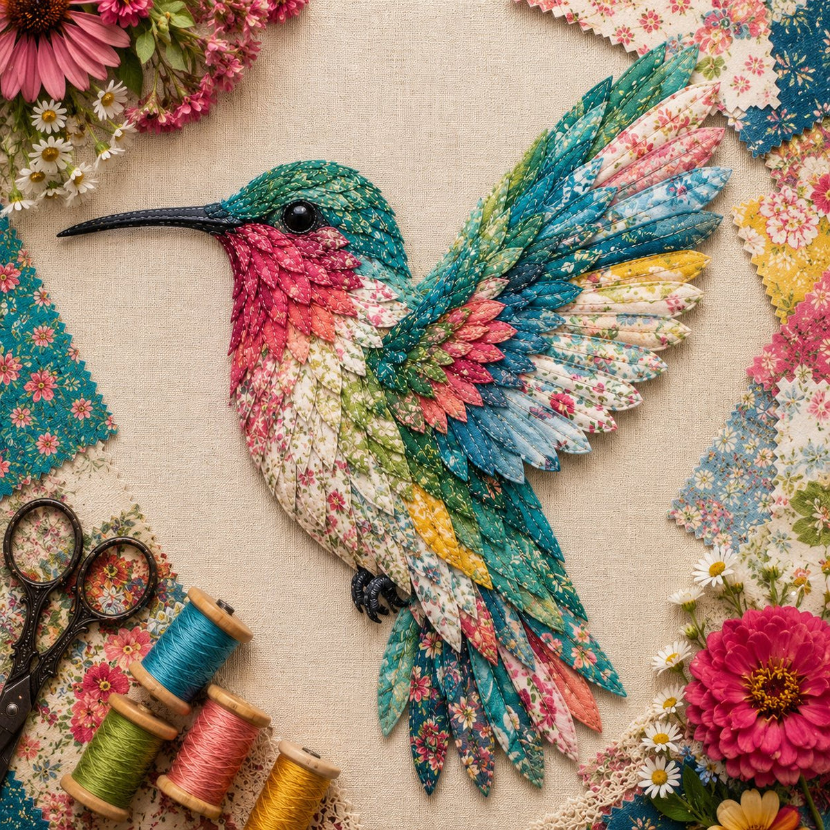 Hands-On Beginner Friendly 3D Patchwork Bird DIY Craft Kit – Create a
