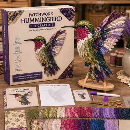 Hands-On Beginner Friendly 3D Patchwork Bird DIY Craft Kit – Create a