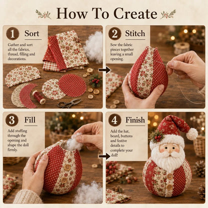 Hands-On DIY Patchwork Fabric Character Doll Kit for Creative Play