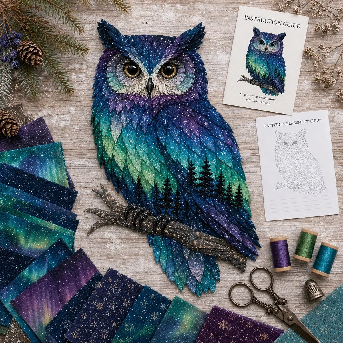 Northern Lights Animal Patchwork Set for Textile Crafting