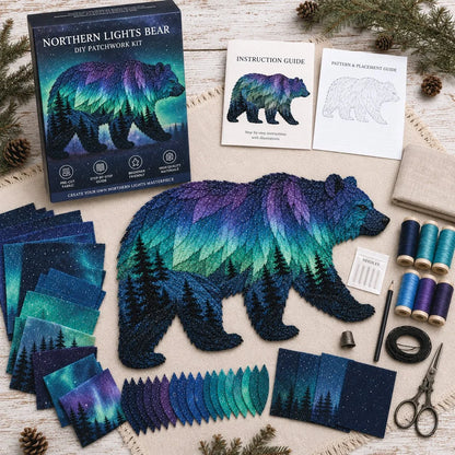 Northern Lights Animal Patchwork Set for Textile Crafting