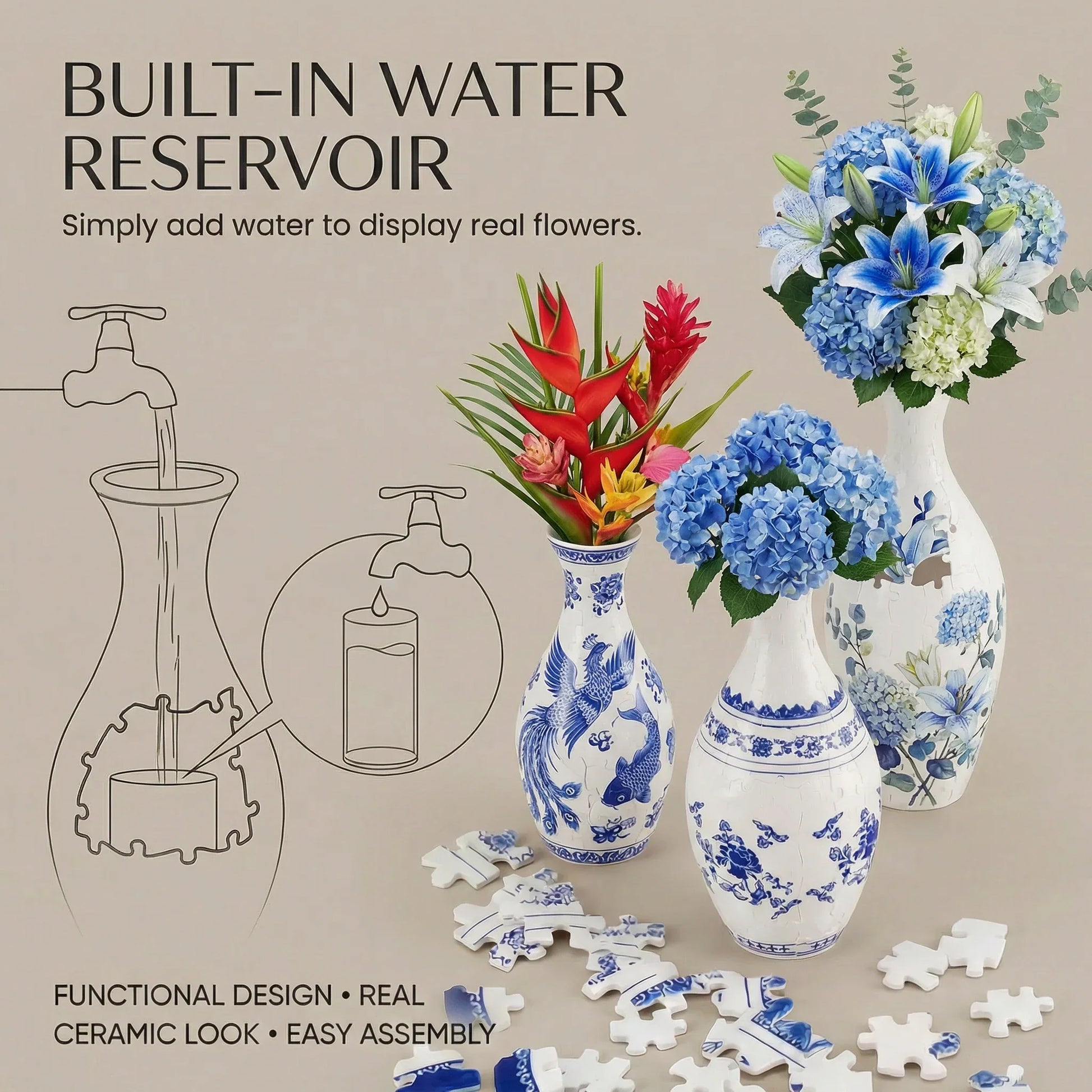Hands-On DIY Puzzle Flower Vase for Creative Play