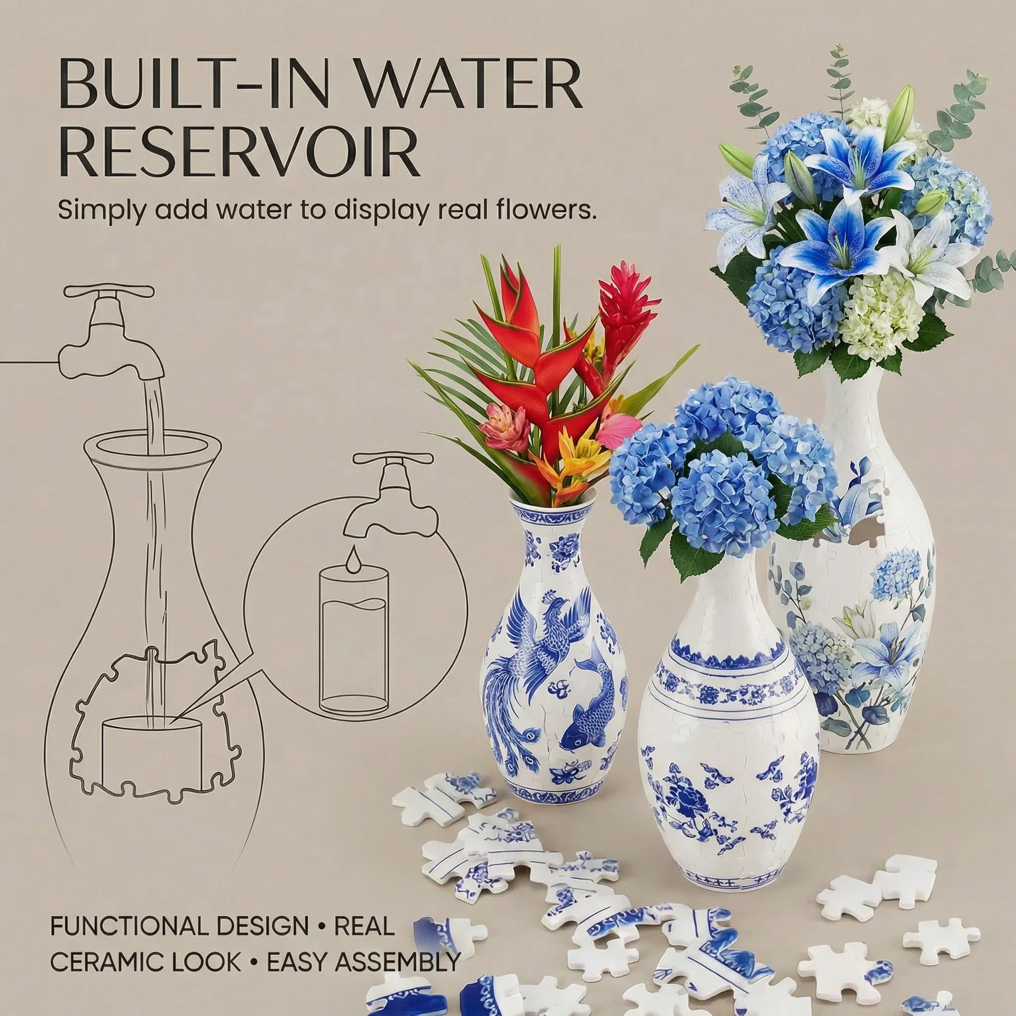 Hands-On DIY Puzzle Flower Vase for Creative Play