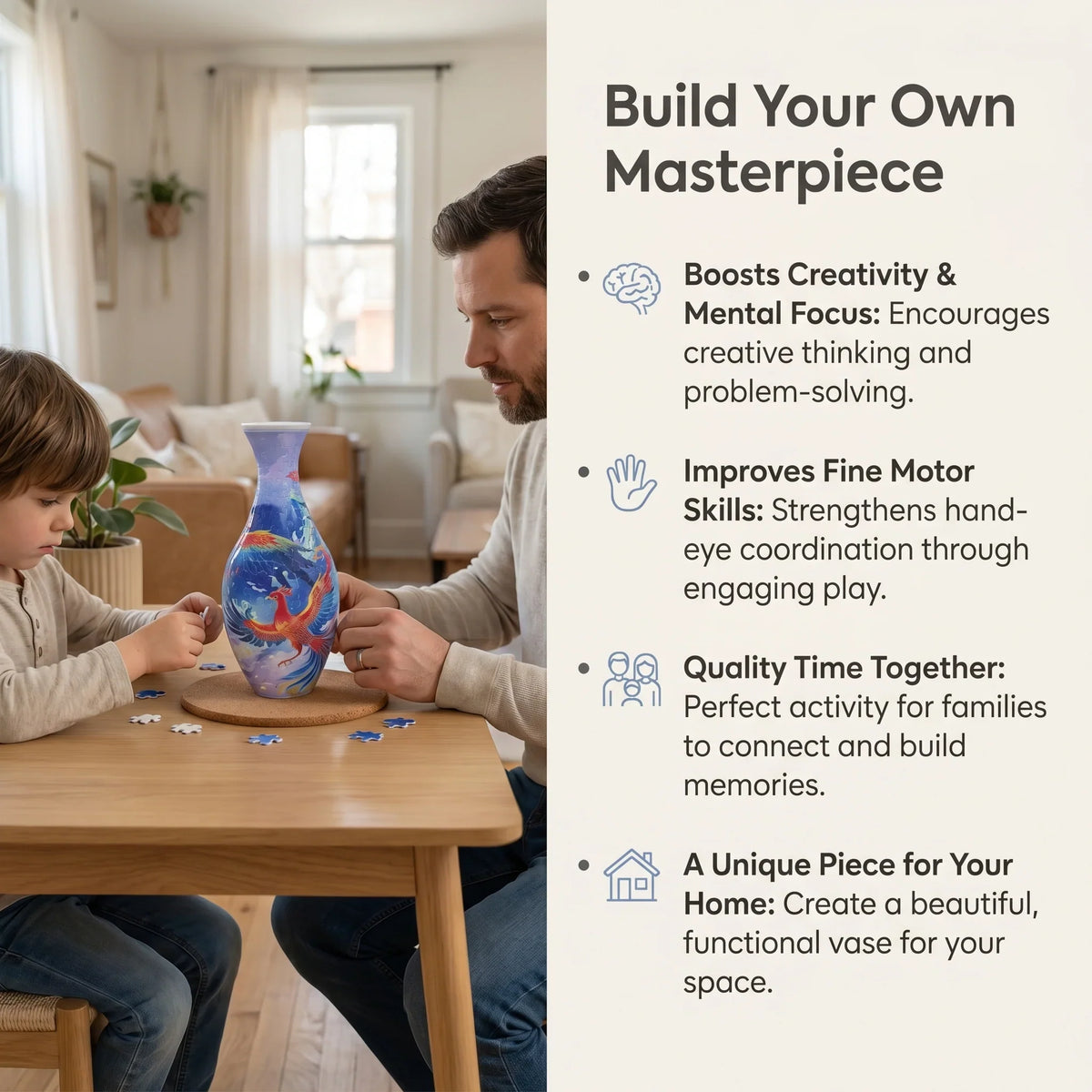 Hands-On DIY Puzzle Flower Vase for Creative Play