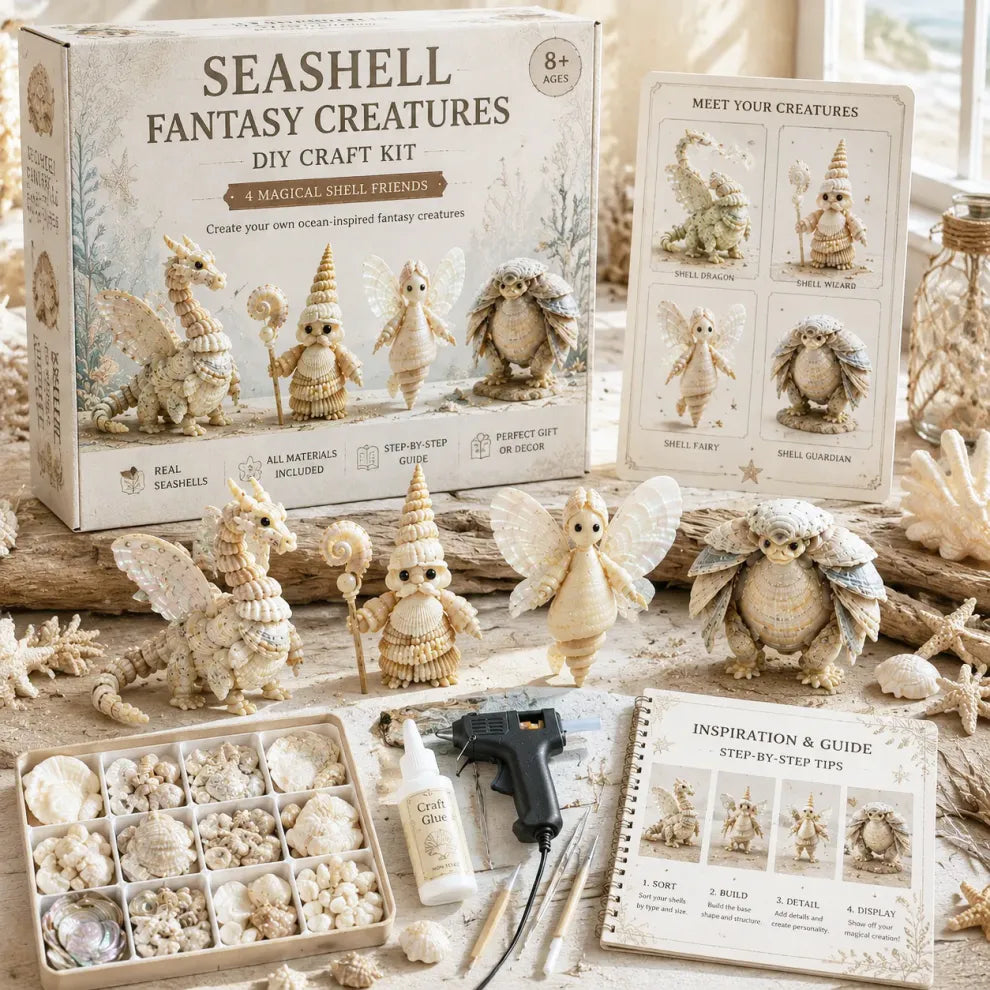 Hands-On DIY Seashell Craft Kit – Create Ocean-Inspired Shell Figures