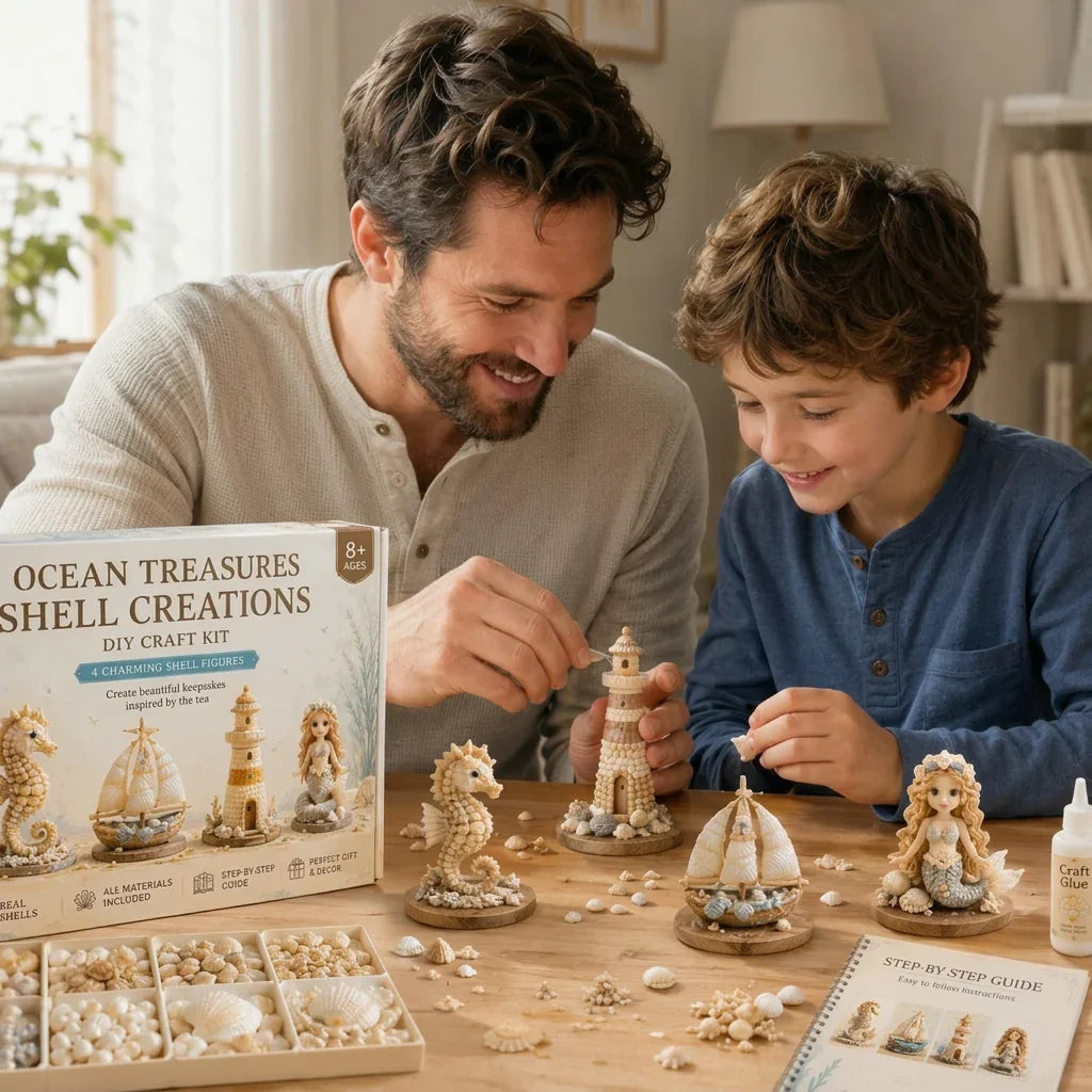 Hands-On DIY Seashell Craft Kit – Create Ocean-Inspired Shell Figures