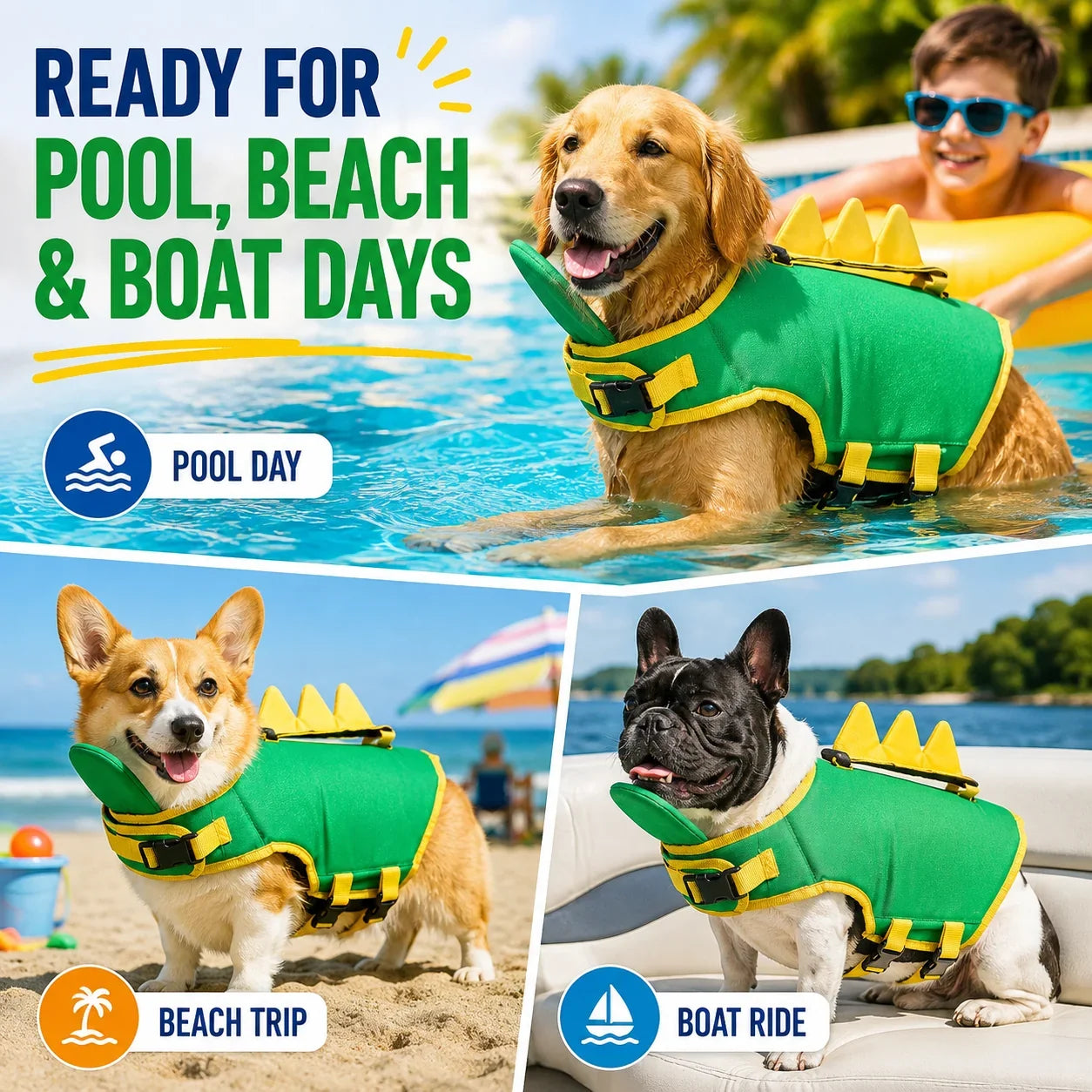 Pet-Friendly Summer Dog Life Vest for Swimming &