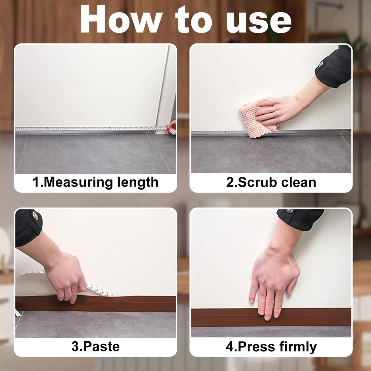 Space-Saving Door Weather Stripping, Self-Adhesive Draft Stopper Seal