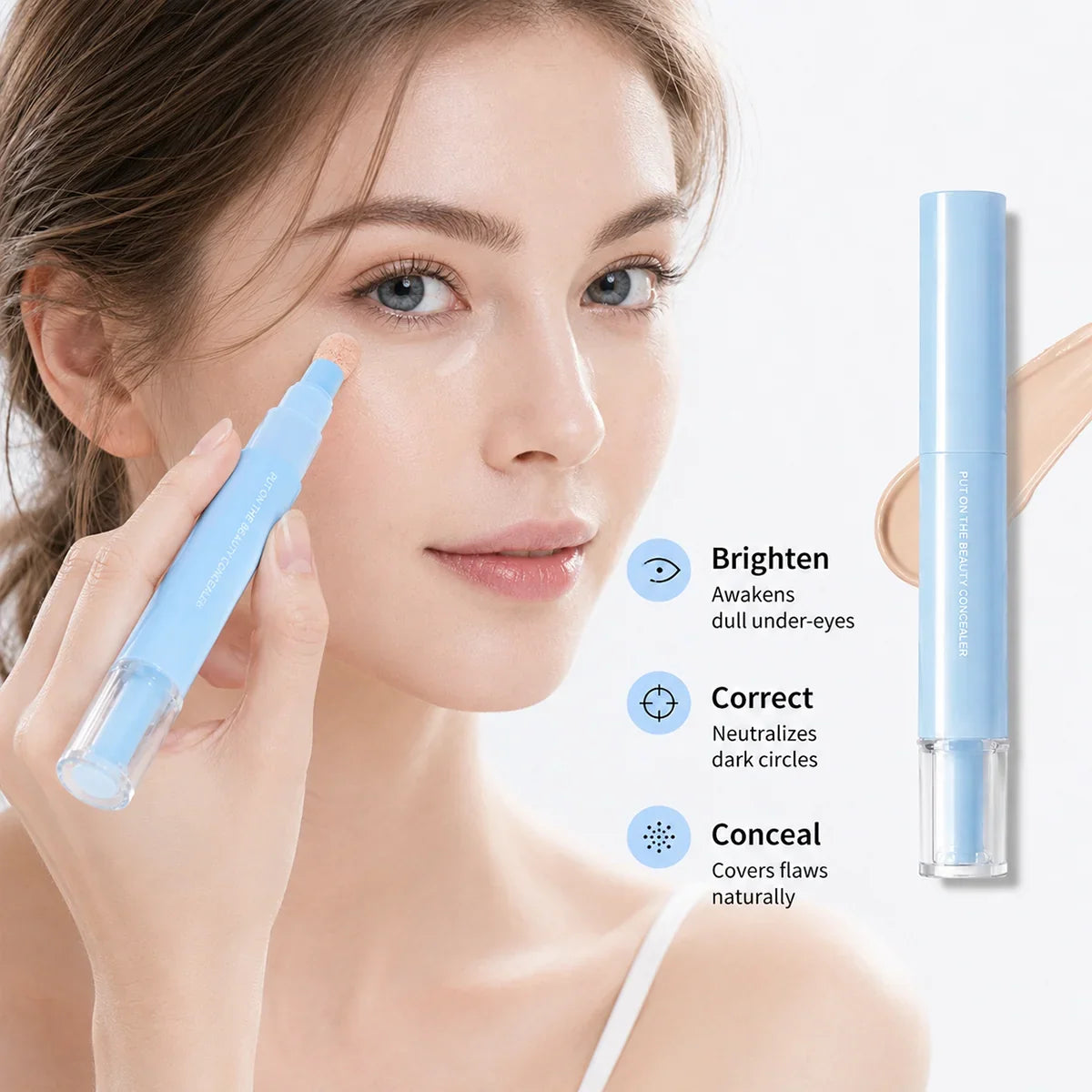 Dual-Effect Concealer and Powder Foundation for Portable Coverage