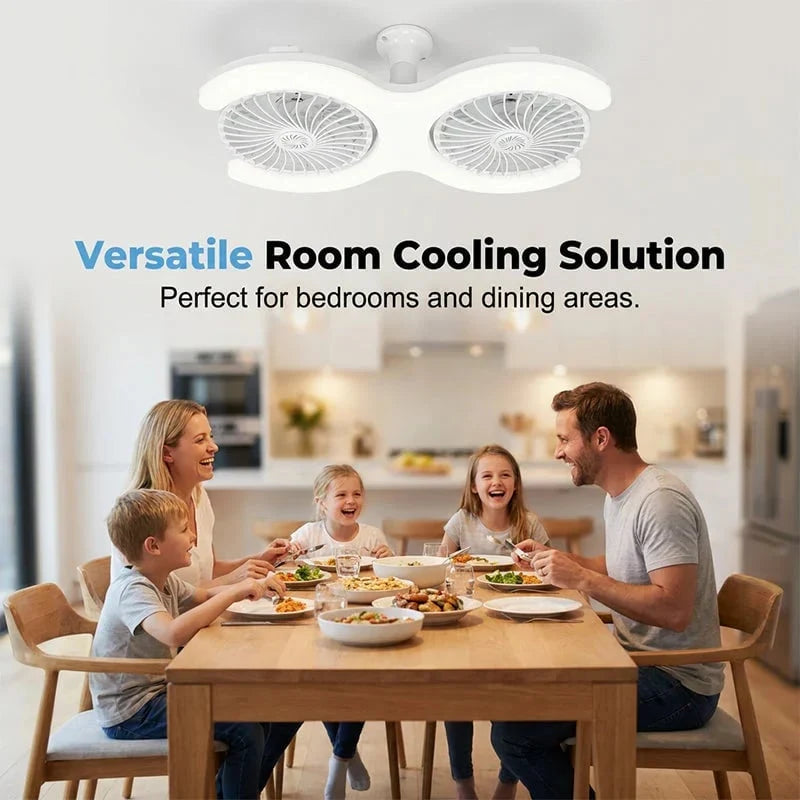 Decorative Dual-Head LED Ceiling Fan with Light for Focused Lighting