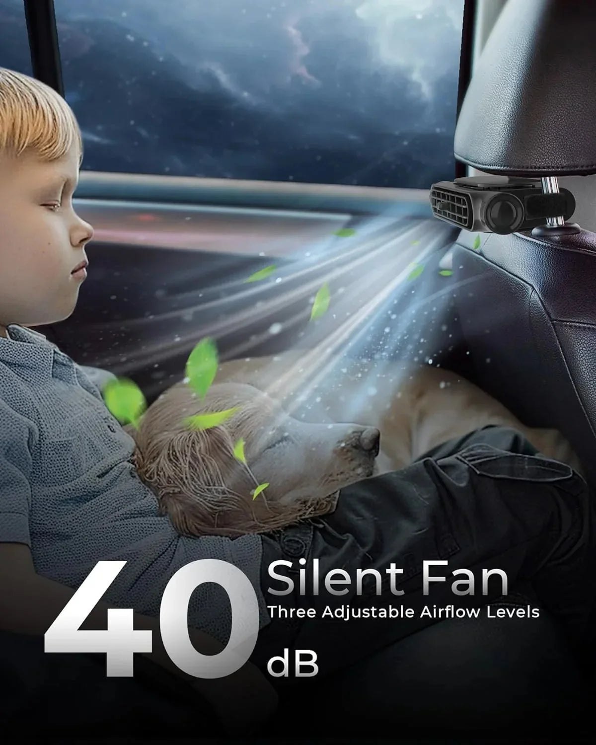 Dual-Turbo Car Seat Cooling Fan for Summer Air Circulation