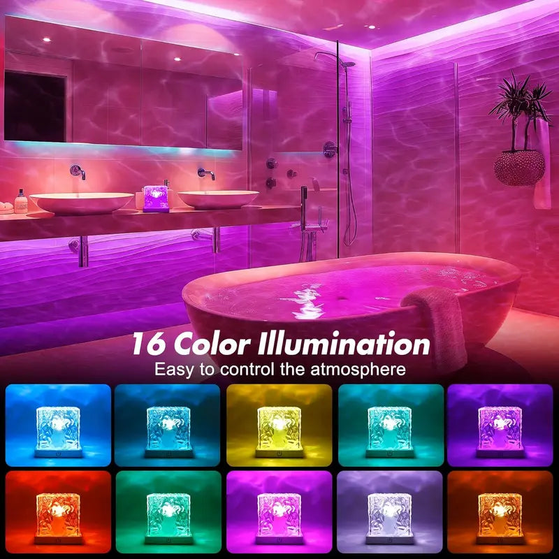 Convenient Dynamic Water Ripple Cube Ambient Lamp for Everyday Setup