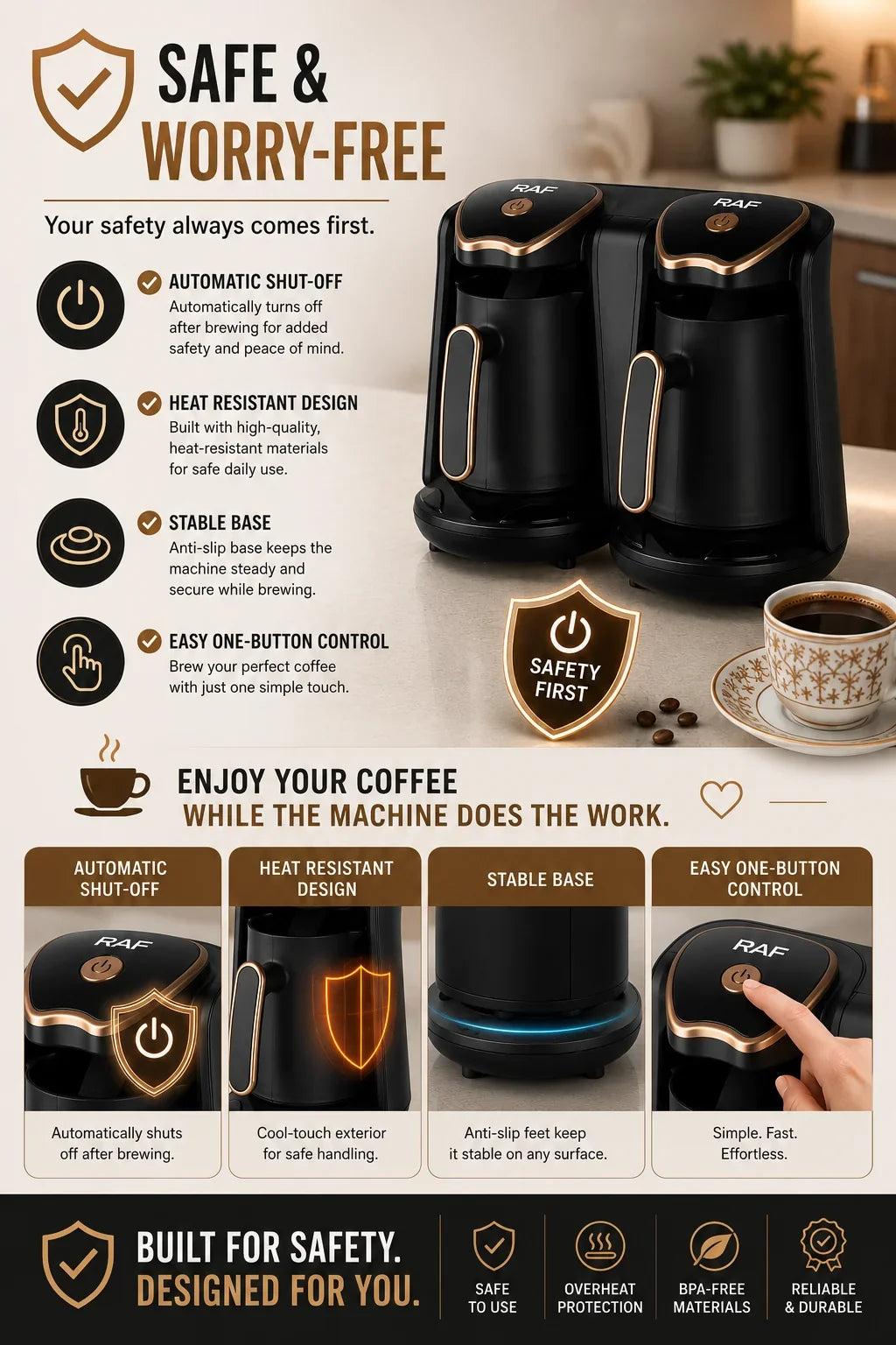 Concentrated Coffee Brewer with High-Pressure Extraction